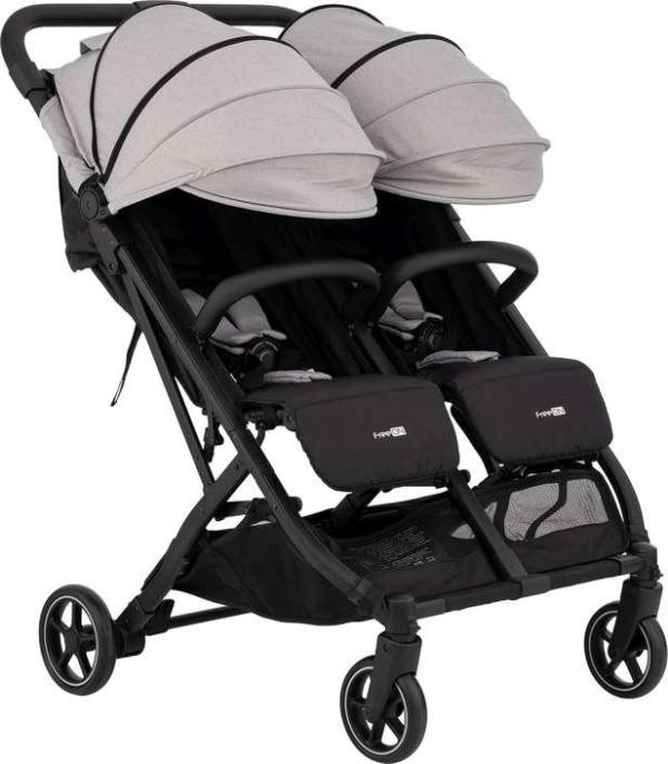 Прогулочная коляска для ребёнка FreeON Active TWIN, серая