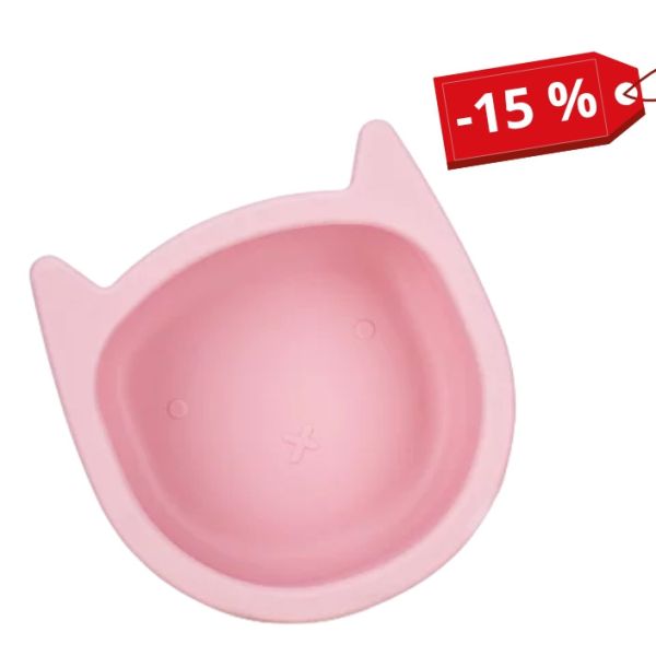 Силиконовая миска детская FreeOn Kitty, розовая