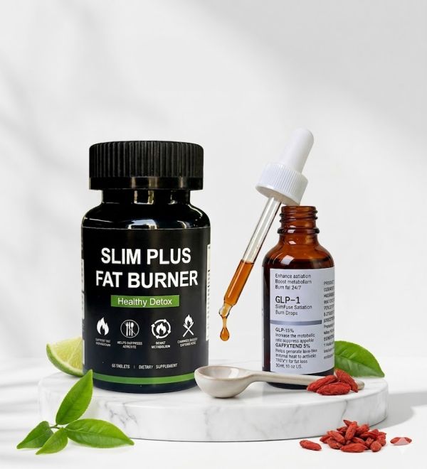 GLP-1 SlimFuse капли + Slim Plus Fat Burner капсулы 
